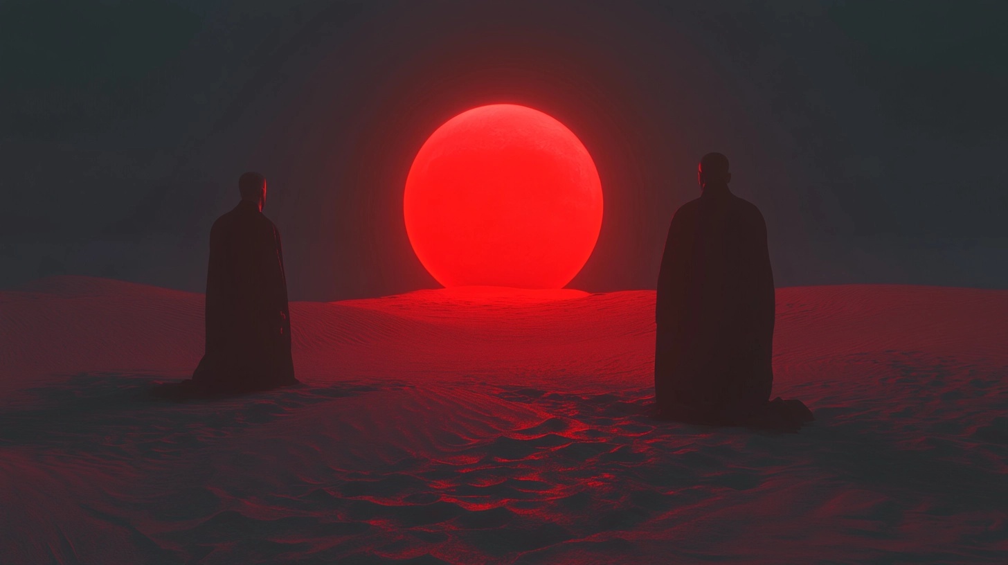 Red sun background